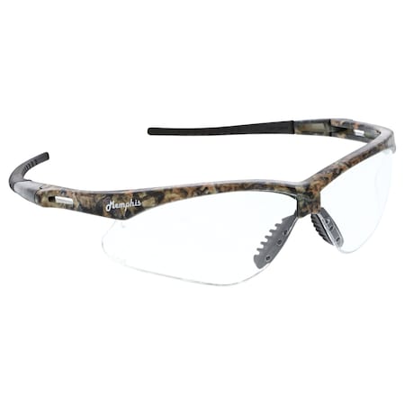 Mcr Safety Memphis (MP1), Safety Glasses, Anti-Fog, Clear Lens, Mossy Oak/Black Frame, Half Frame, 12 PK MOMP110AF
